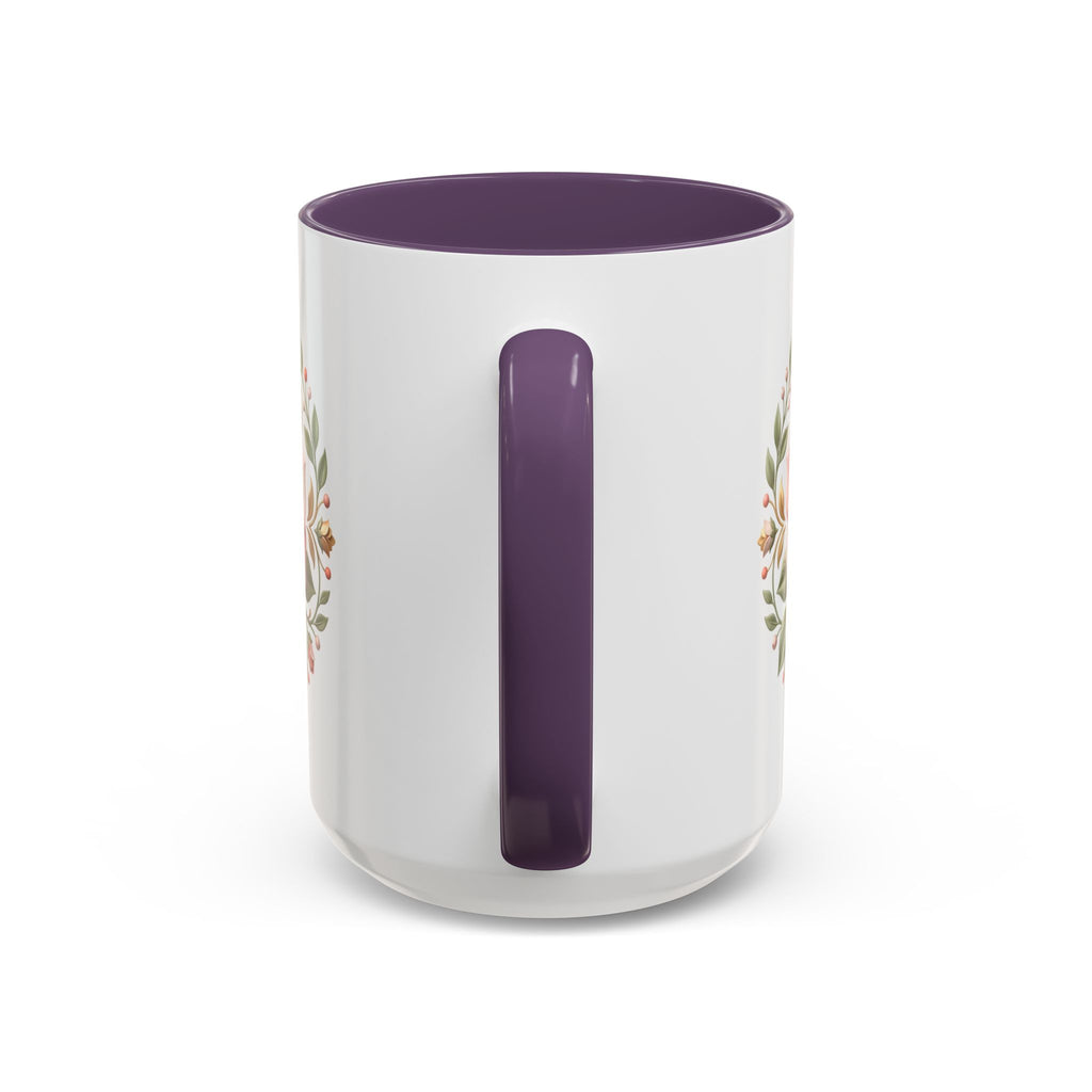 Rose Wreath Accent Coffee Mug — Floral 11/15oz Tea & Coffee Cup