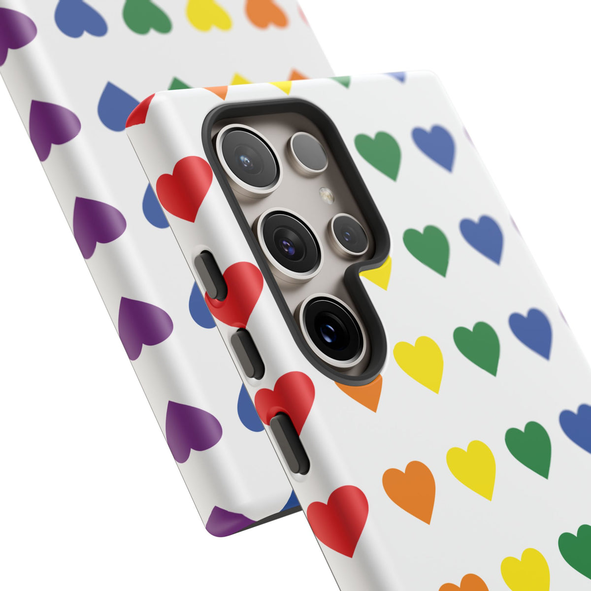 Rainbow Heart Tough Phone Case — Pride Pattern Protective Cover