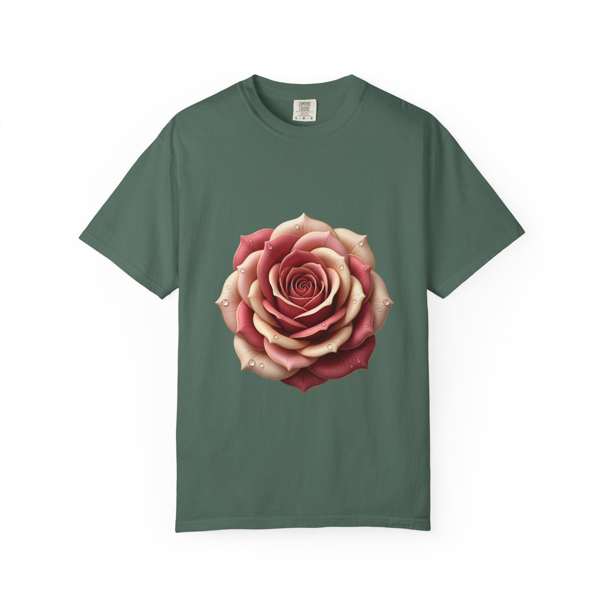 Rose Bloom Graphic T-Shirt — Realistic Pink Rose Floral Tee