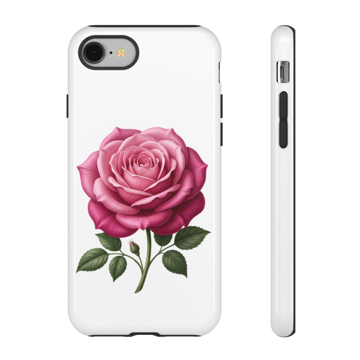 Pink Rose Tough Phone Case — Floral Protective iPhone Cover