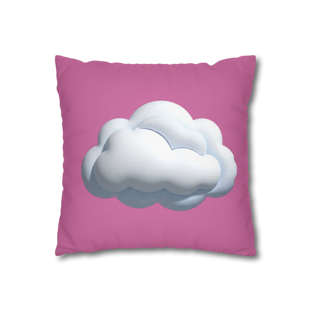 Cloud Graphic Pillowcase — Cute Pink Decorative Throw Pillow Cover