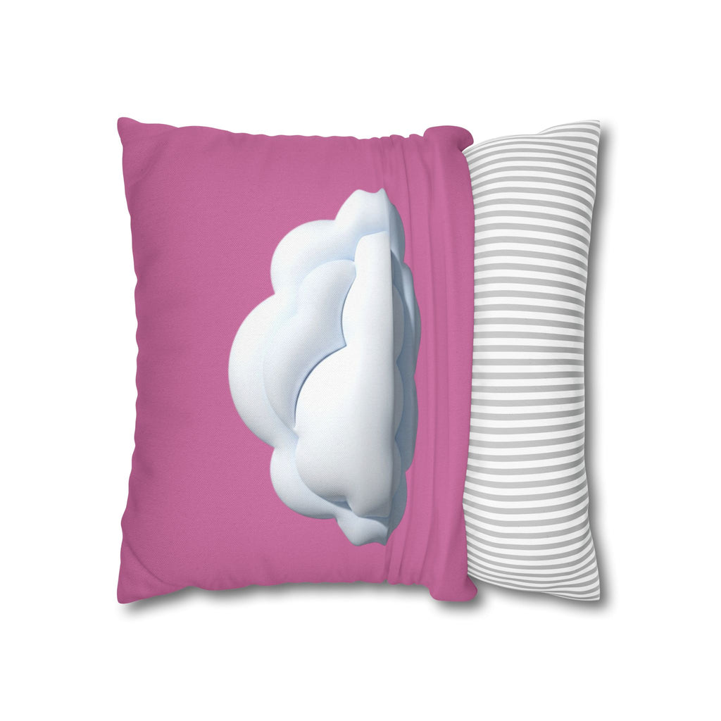Cloud Graphic Pillowcase — Cute Pink Decorative Throw Pillow Cover