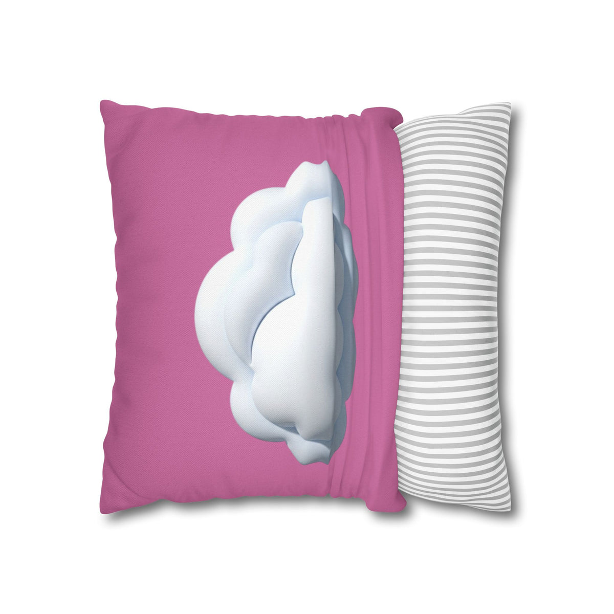 Cloud Graphic Pillowcase — Cute Pink Decorative Throw Pillow Cover