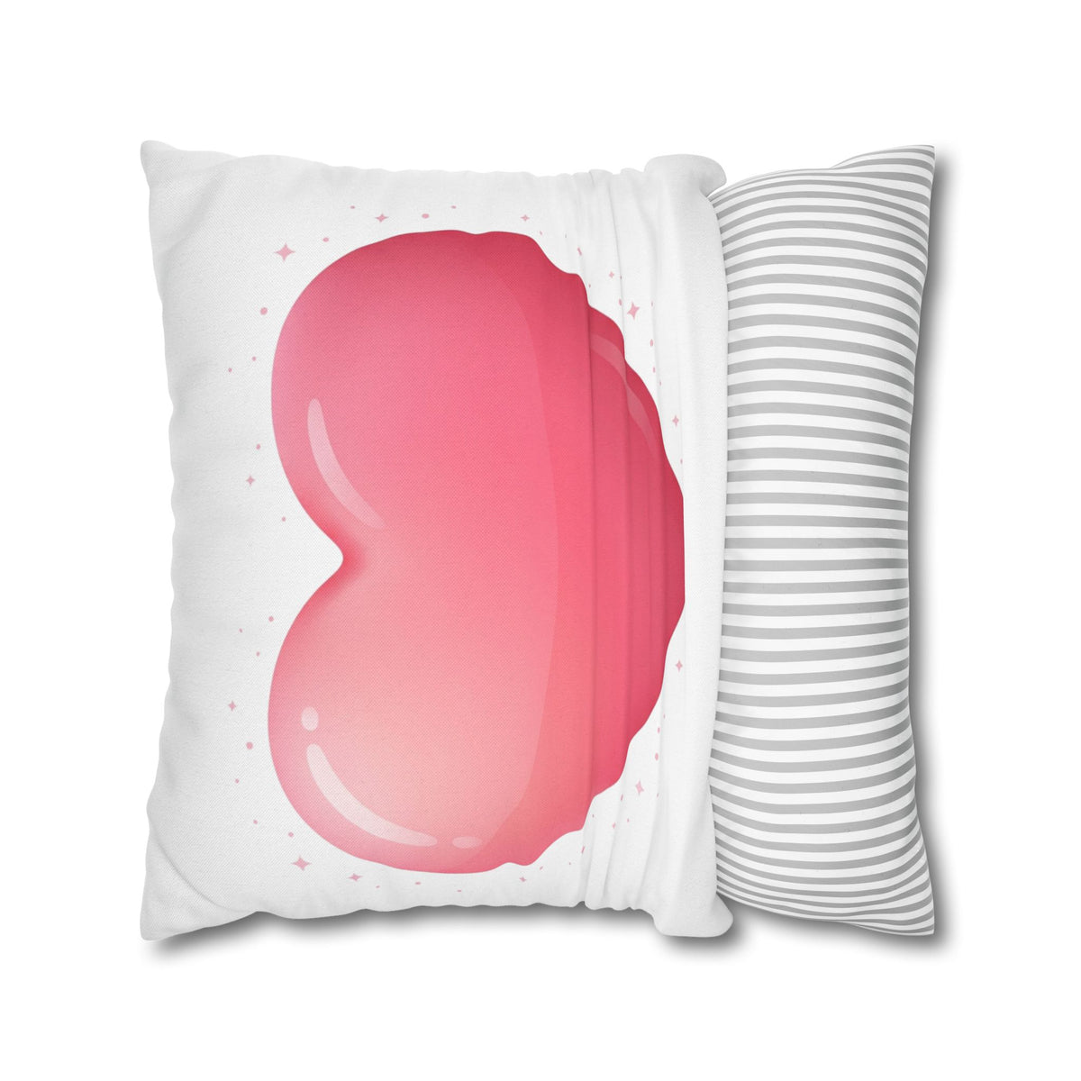 Pink Heart Spun Polyester Square Pillowcase