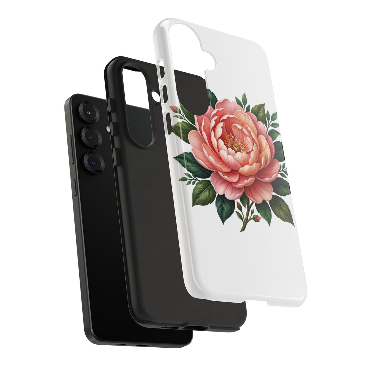 Floral Peony Tough Phone Case — Protective Botanical iPhone Cover