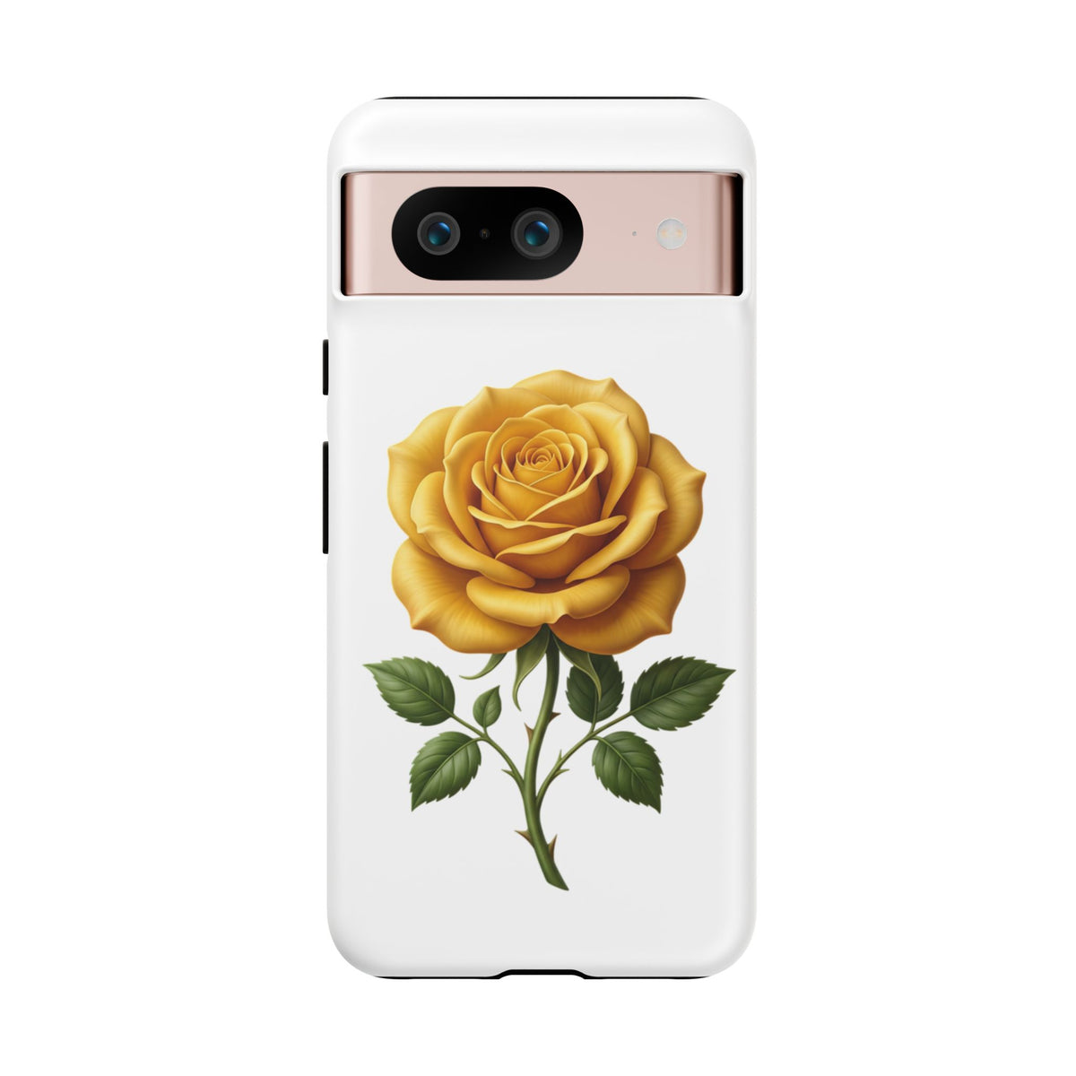 Yellow Rose Phone Case — Vintage Floral Tough Protective Cover