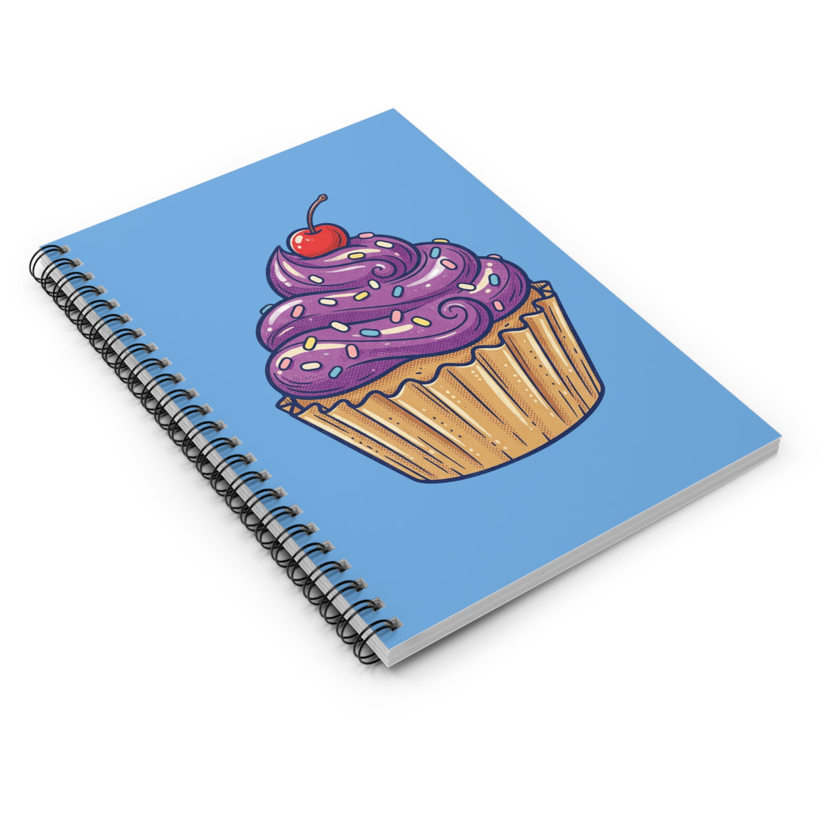 Cupcake Spiral Notebook — Cute Purple Frosting Journal for Baking Lovers