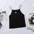 Womens Top Sleeveless Vest Solid Embroidery Heart