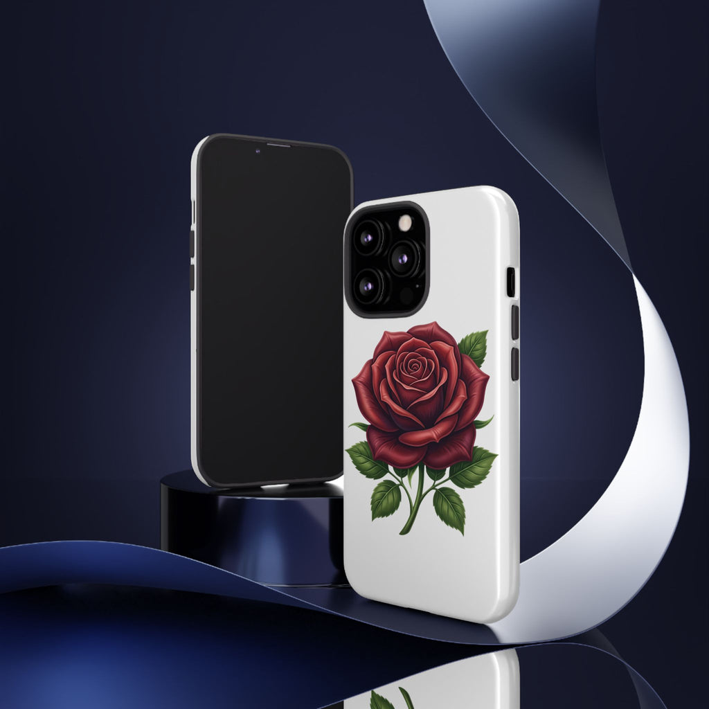 Rose Phone Case — Vintage Red Rose Floral Protective Cover