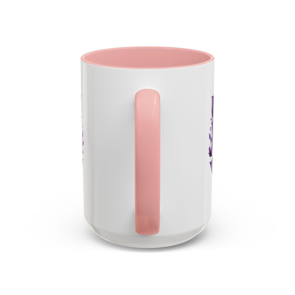 Purple Rose Accent Coffee Mug — Floral Gothic Tea Cup for Women & Gifts