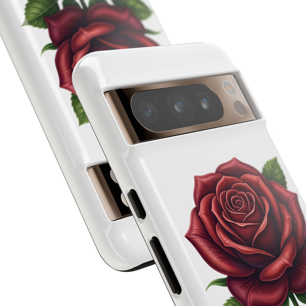 Rose Phone Case — Vintage Red Rose Floral Protective Cover