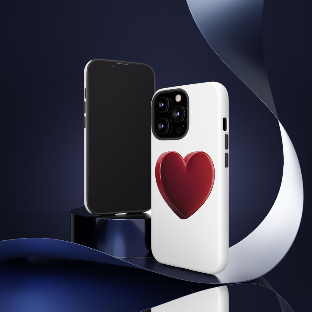 Heart Tough Phone Case - Red 3D Heart Protective Phone Case