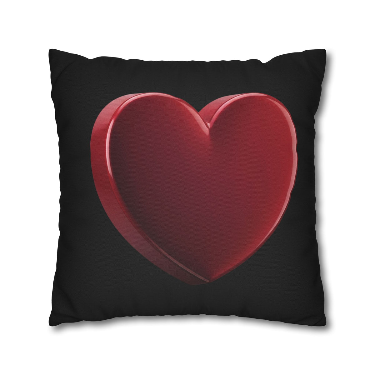 Red Heart Black Spun Polyester Square Pillowcase