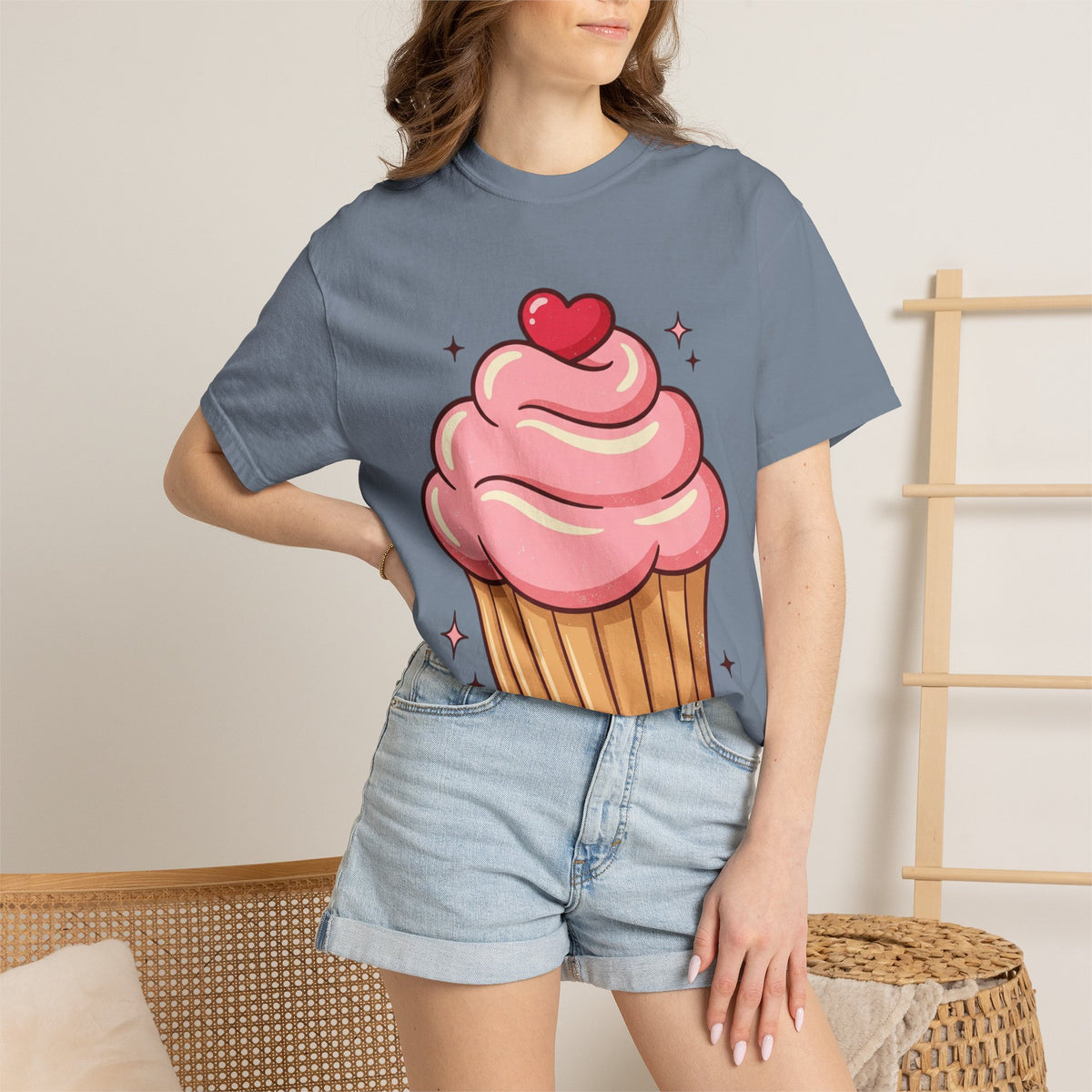 Pink Cupcake Unisex Garment-Dyed T-shirt