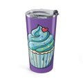 Blue Cupcake 20oz Tumbler- Light Purple Blue Sweet Treats Insulated Travel Mug