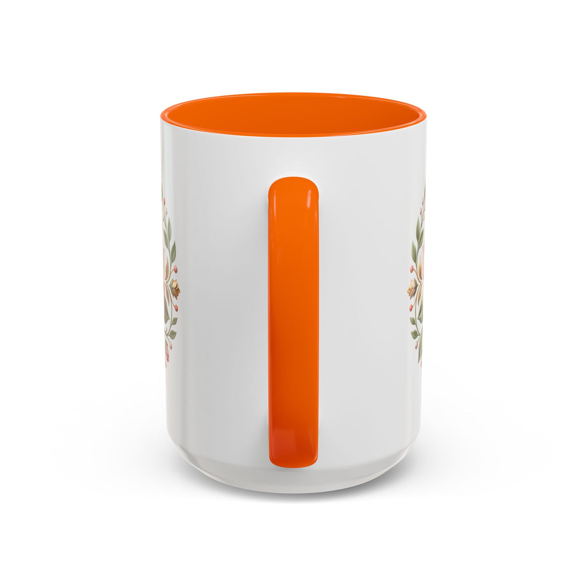 Rose Wreath Accent Coffee Mug — Floral 11/15oz Tea & Coffee Cup