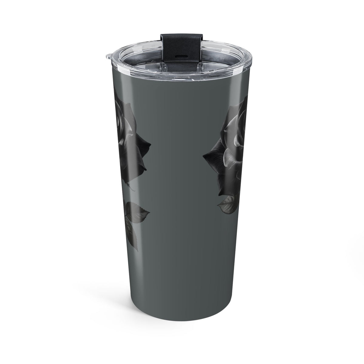 20oz Skull Tumbler – Stainless Travel Cup with Dark Gothic Design- Dark Grey