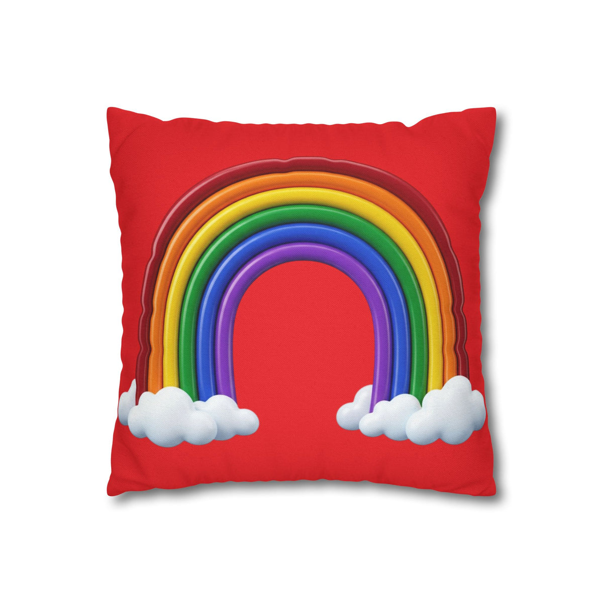 Rainbow Red Spun Polyester Square Pillowcase