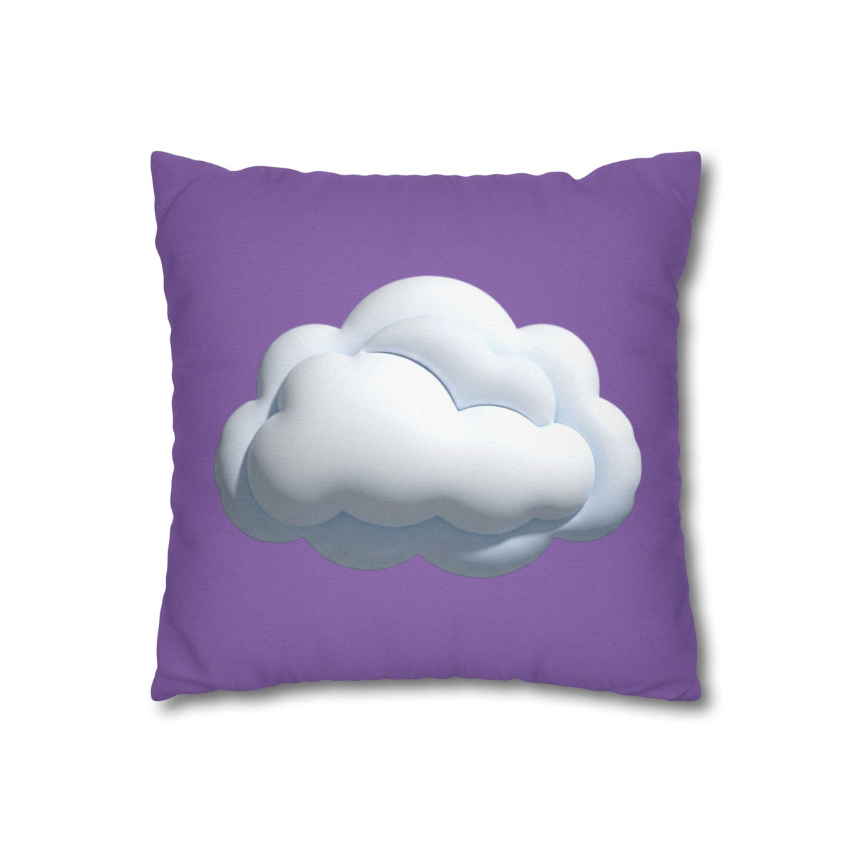 Cloud Graphic Pillowcase — Light Purple Decorative Square Throw Pillow