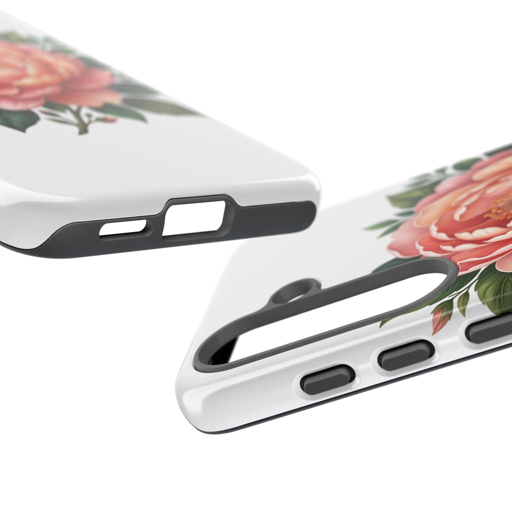Floral Peony Tough Phone Case — Protective Botanical iPhone Cover