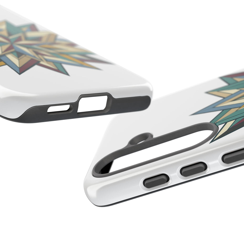 Geometric Star Phone Case — Teal & Earthtone Mandala Design