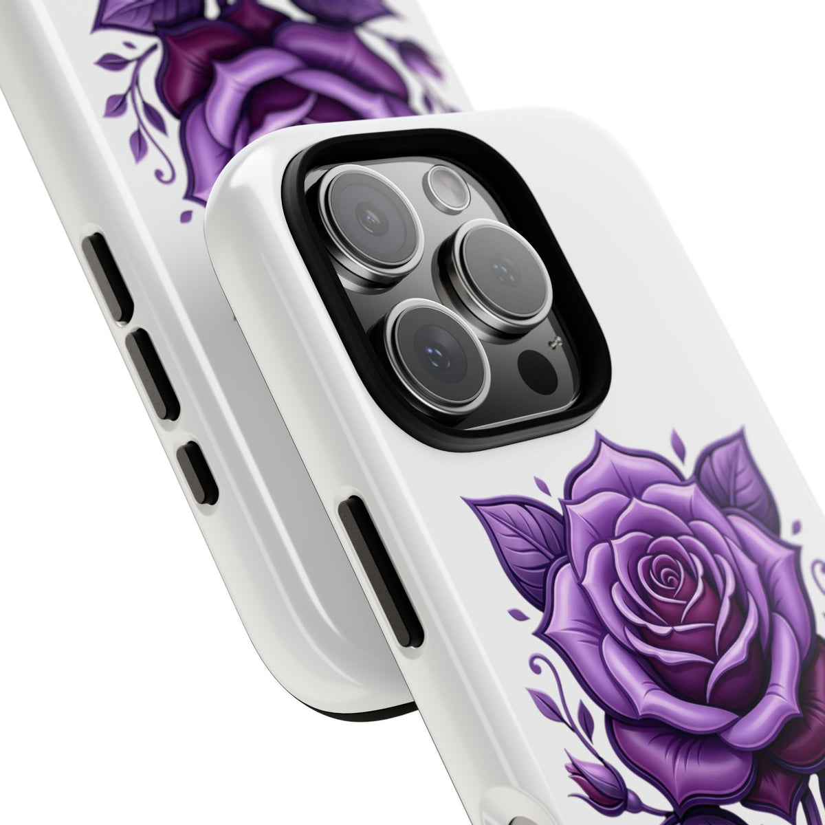 Purple Rose Tough Phone Case — Floral Protective Phone Cover