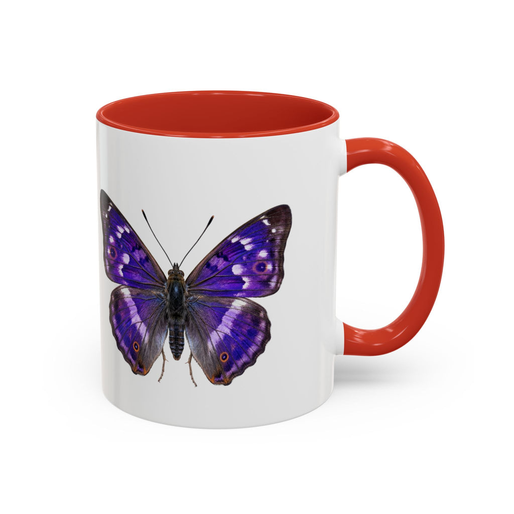 Purple Butterfly Accent Coffee Mug – Elegant Floral Butterfly Ceramic Cup
