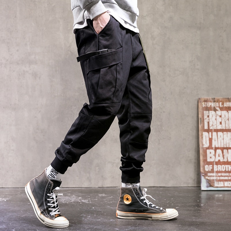 Single Road Mens Cargo Pants Urban Hip Hop Joggers Men Techwear Male Harajuku Streetwear Harem Casual Pants Trousers For Men