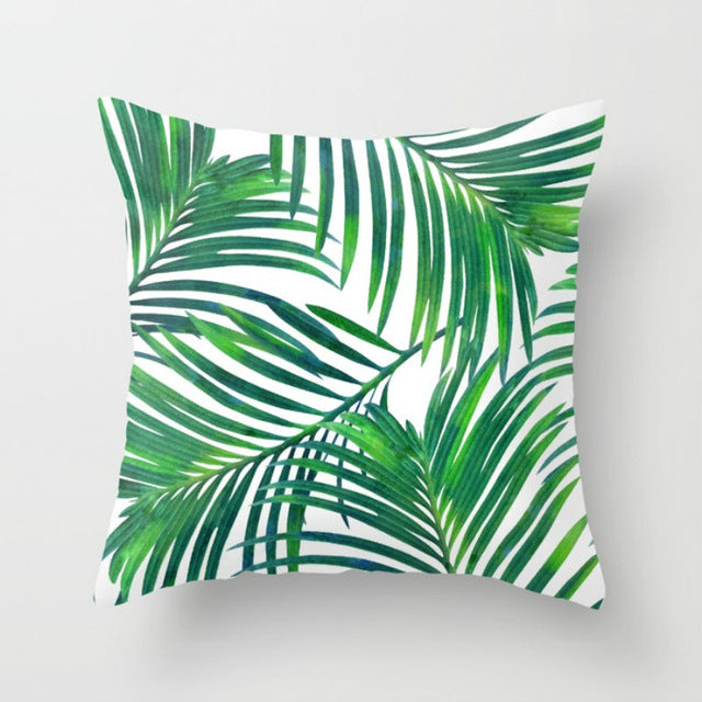 Elife Retro Green Leaves Cactus Linen cotton cushion case Polyester Home Decor Bedroom Decorative Sofa Car Throw Pillows