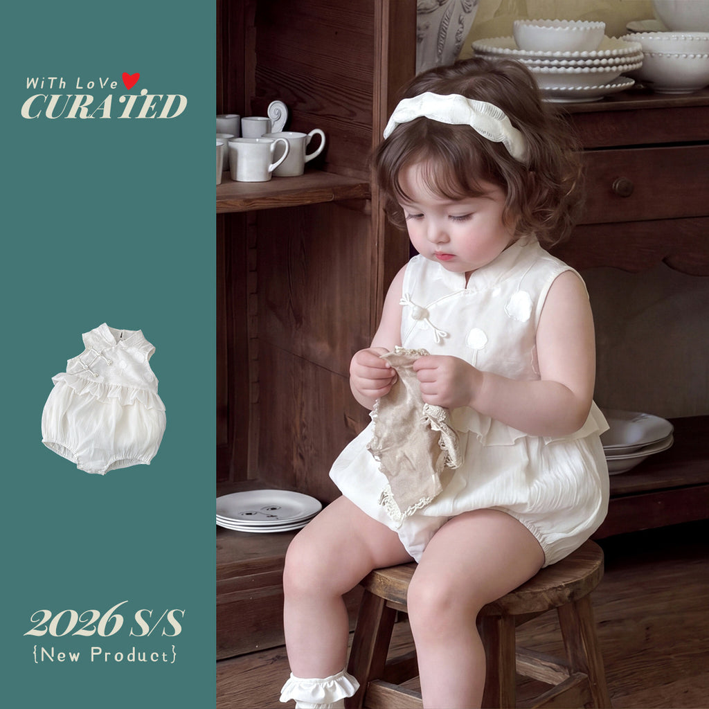 Sweet Embroidered Bodysuit, Baby Girl's 100-Day and First Birthday Outfit