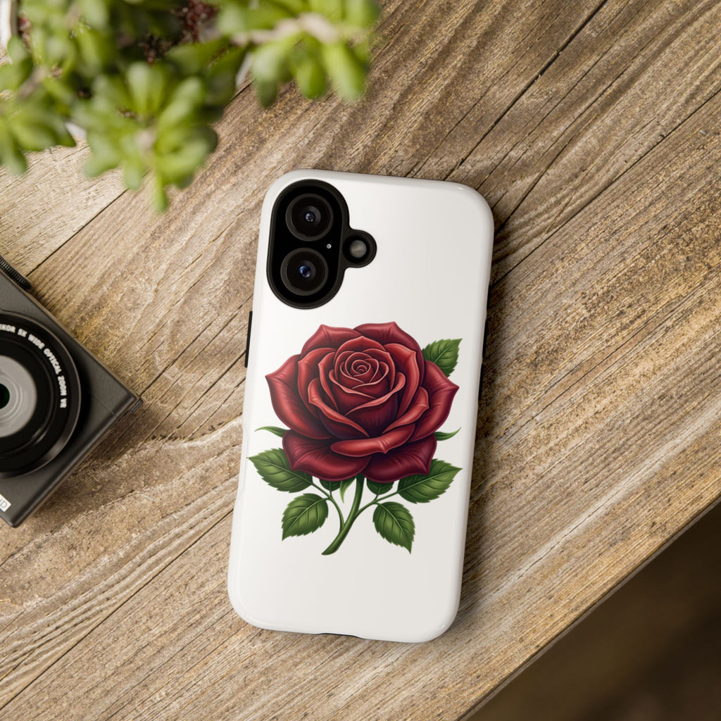 Rose Phone Case — Vintage Red Rose Floral Protective Cover