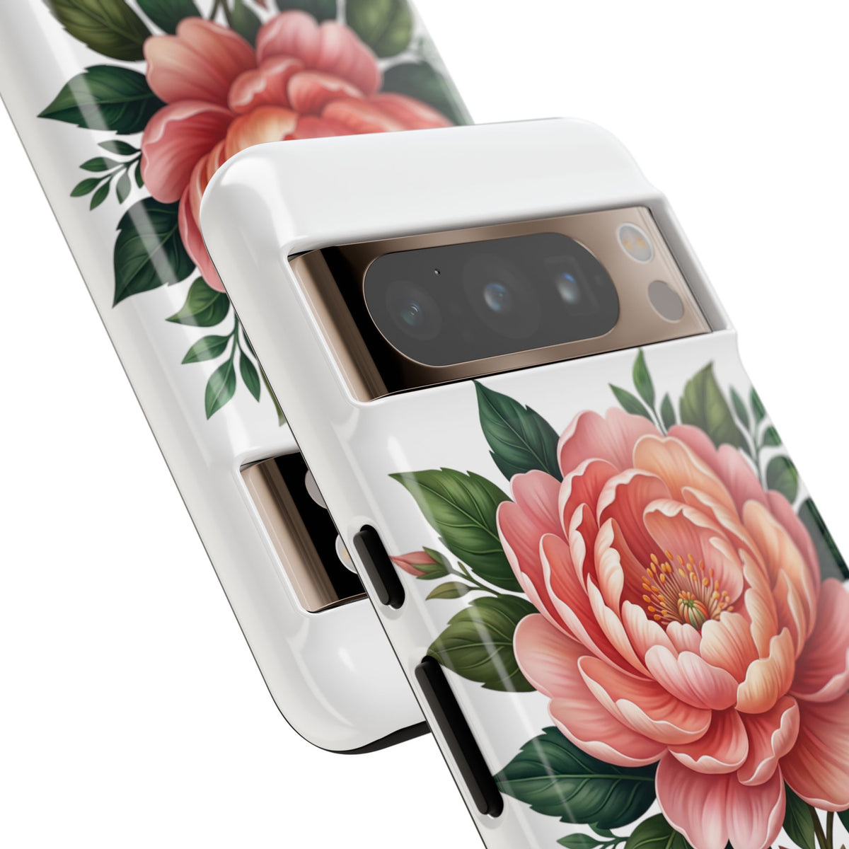 Floral Peony Tough Phone Case — Protective Botanical iPhone Cover