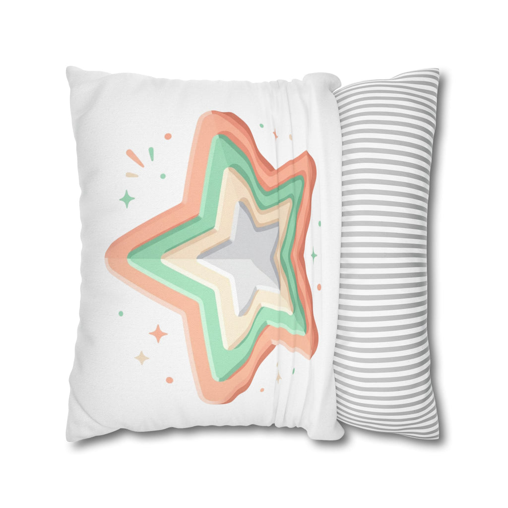 Star Shape Spun Polyester Square Pillowcase