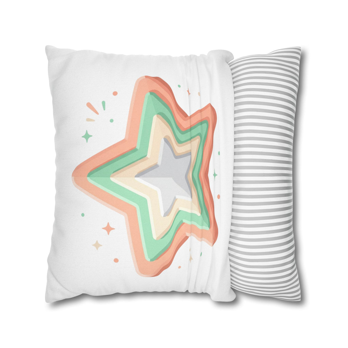 Star Shape Spun Polyester Square Pillowcase