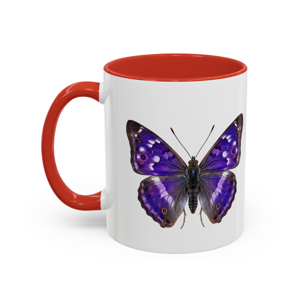 Purple Butterfly Accent Coffee Mug – Elegant Floral Butterfly Ceramic Cup