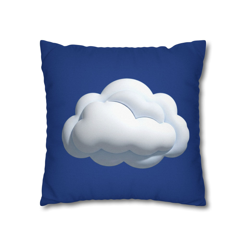 Cloud Navy Pillowcase – Soft White Cloud Design on Blue Square Pillow