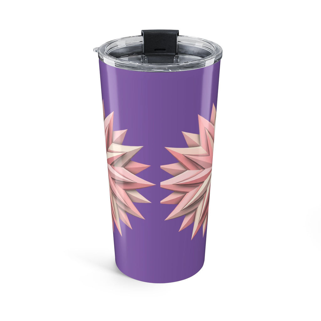 20oz Floral Star Tumbler – Pink Geometric Flower on Light Purple