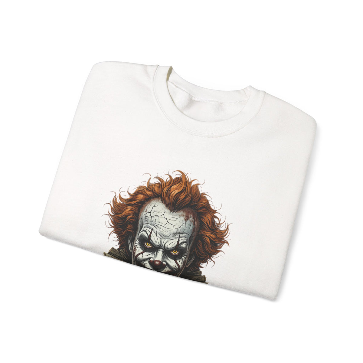 Creepy Clown Crewneck Sweatshirt – Horror Movie Inspired Graphic