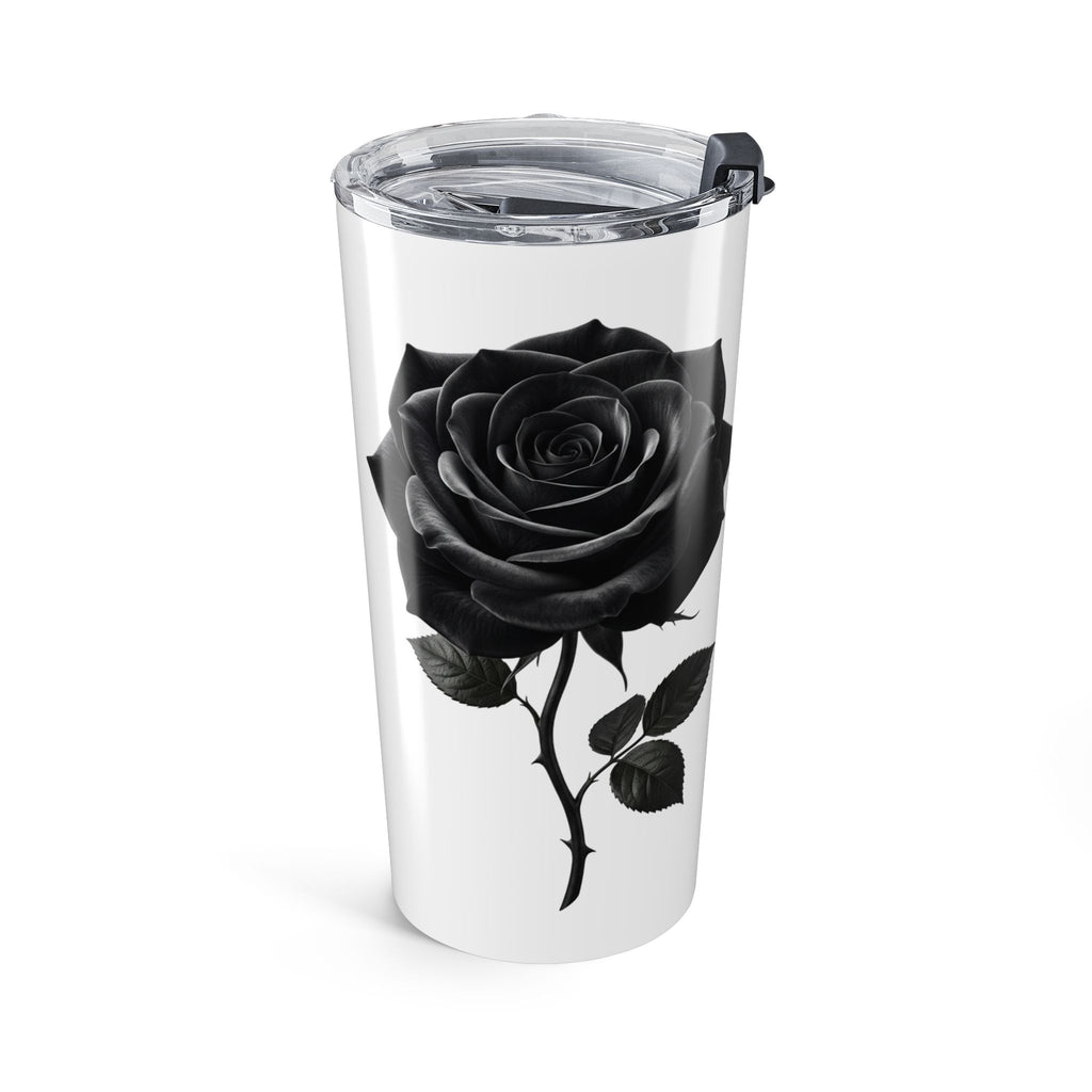 20oz Stainless Tumbler with Black Rose Silhouette