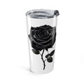 20oz Stainless Tumbler with Black Rose Silhouette
