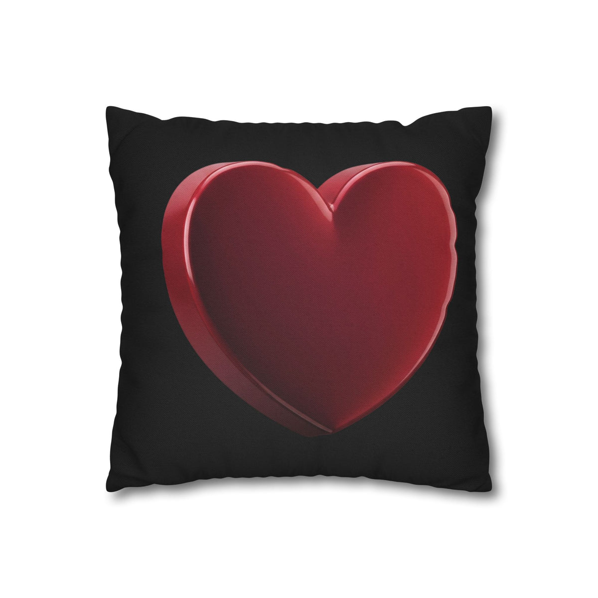 Red Heart Black Spun Polyester Square Pillowcase