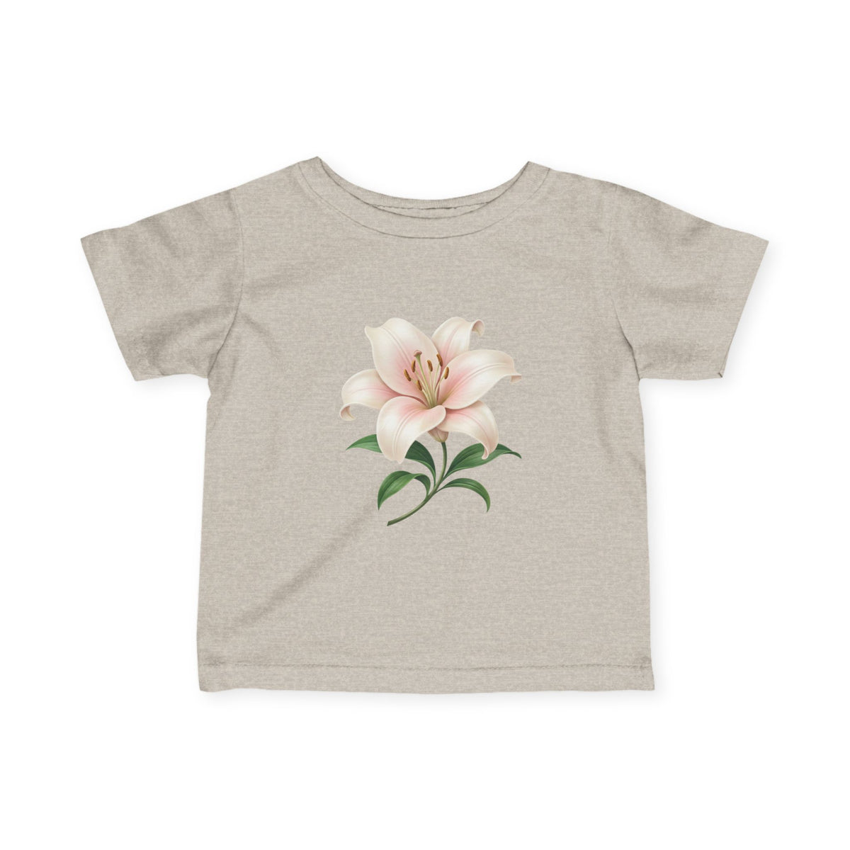 Infant Tee with Soft Pink Lily Floral Print — Baby Girl Spring Outfit