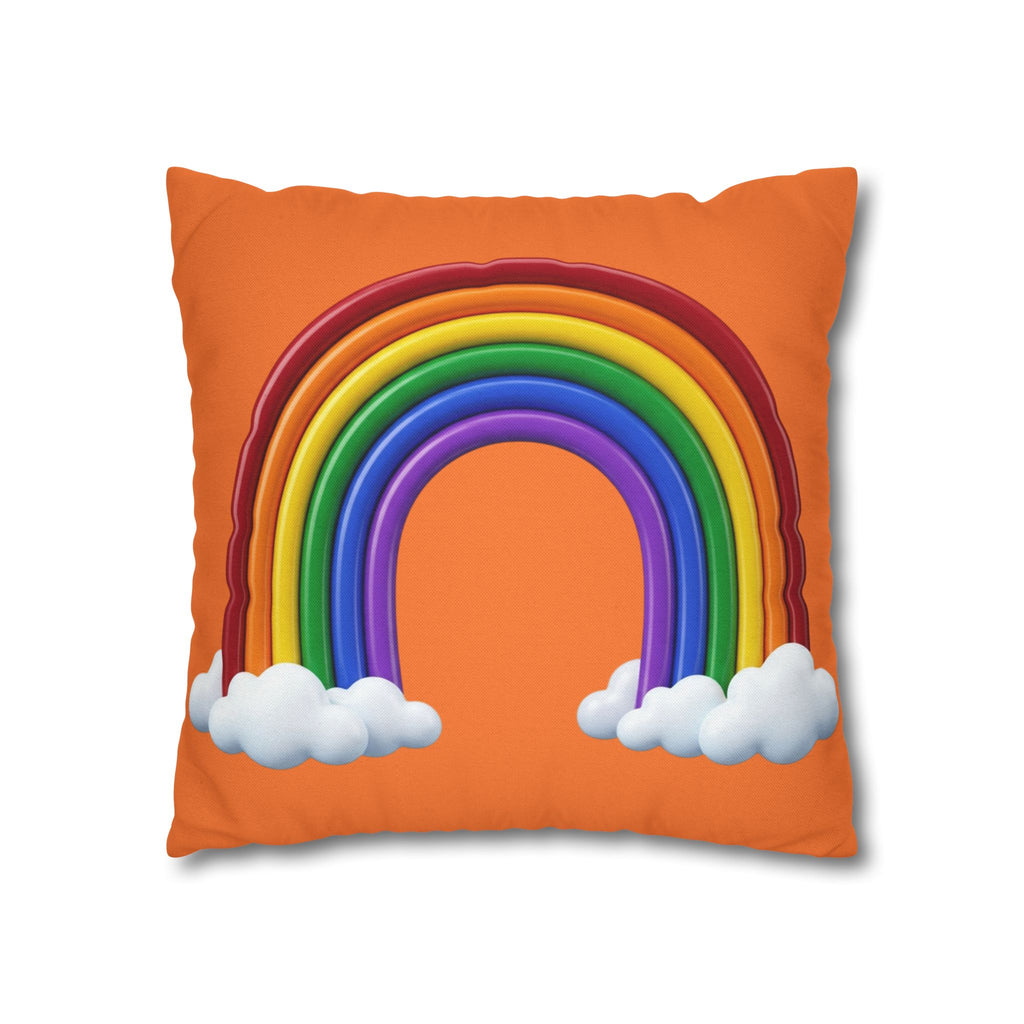 Rainbow Orange Spun Polyester Square Pillowcase