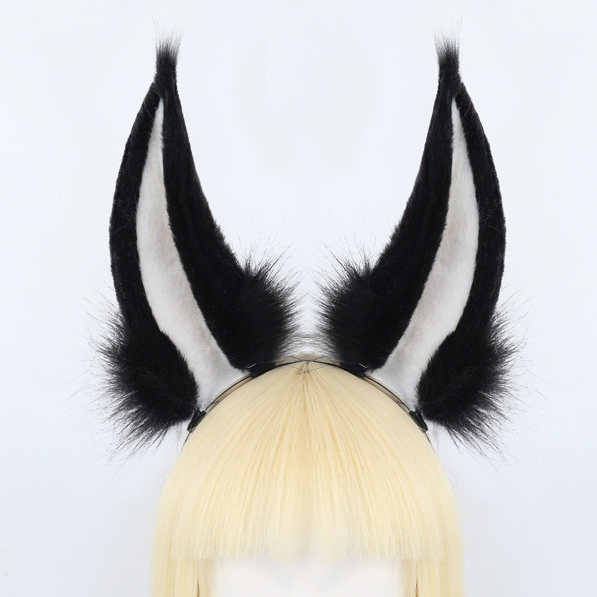 Handmade Plush Realistic Rabbit Ears Cosplay Animal Ears Headband Accessory for Live Streaming and Performance