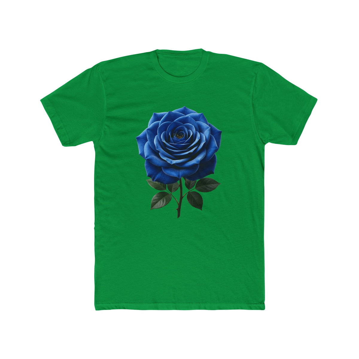 Blue Rose Tee — Realistic Floral Graphic T‑Shirt
