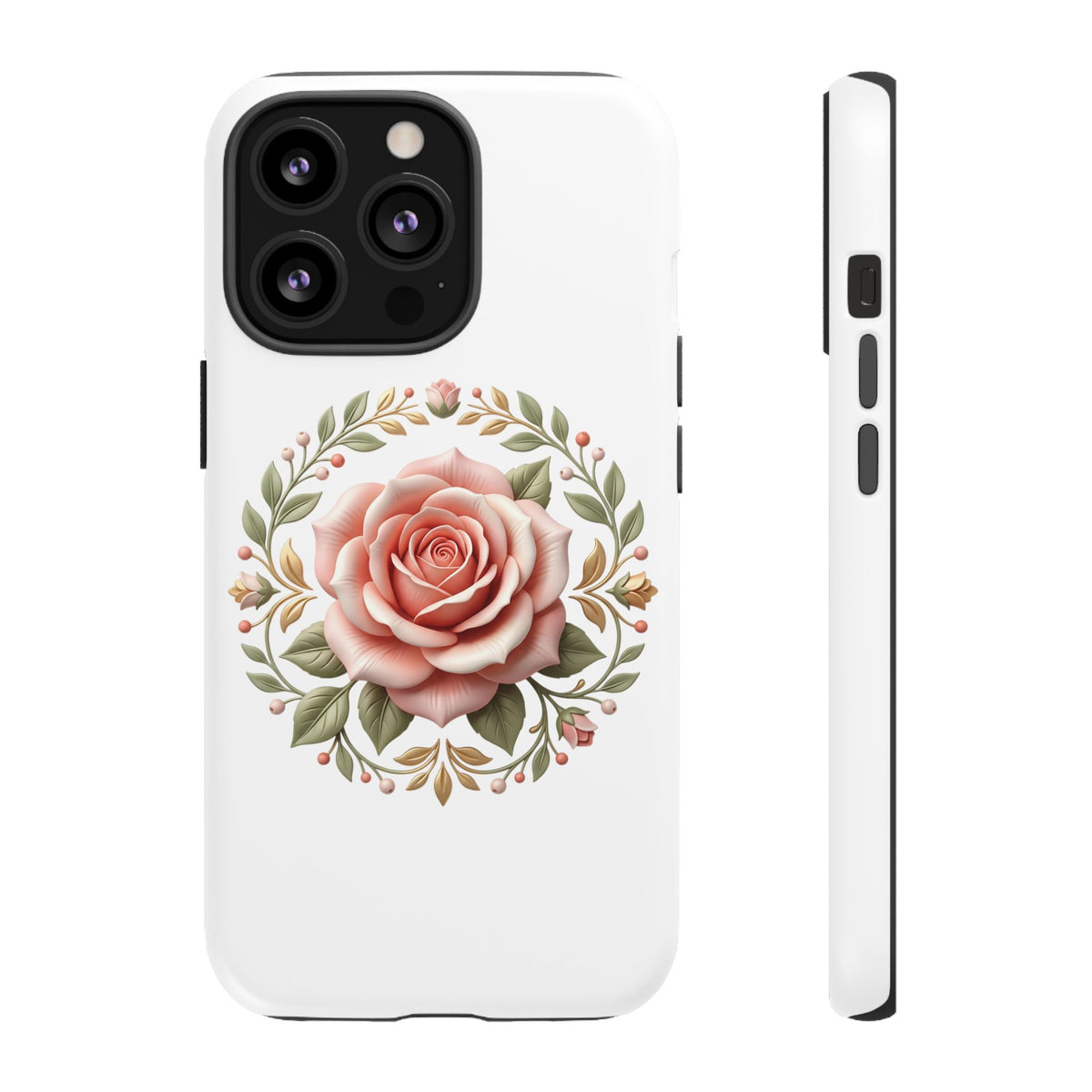 Floral Rose Wreath Tough Phone Case