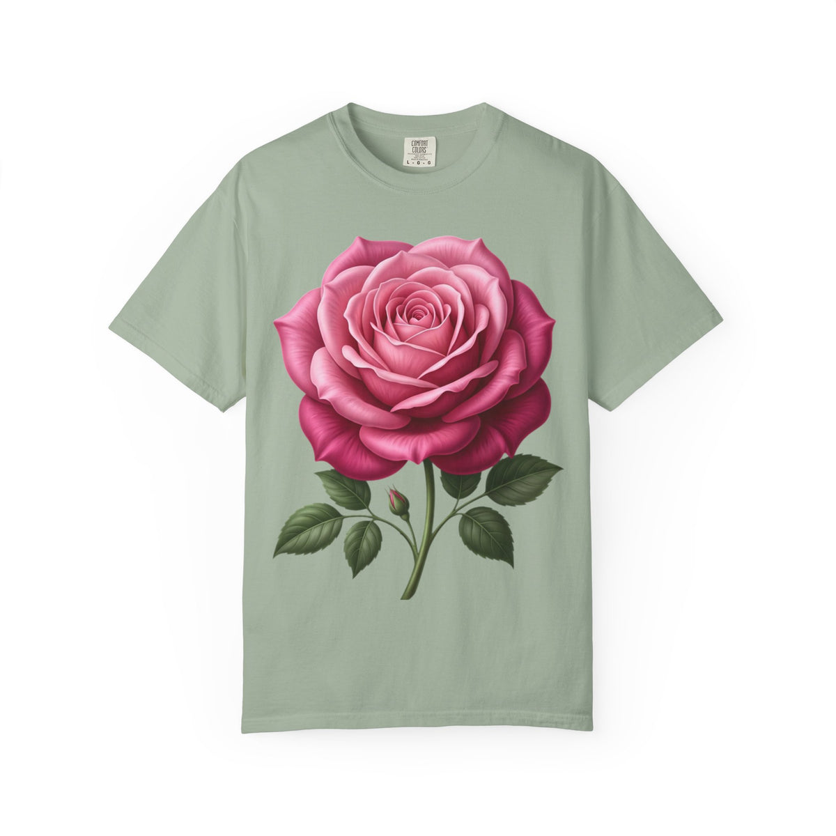 Vintage Pink Rose T-Shirt — Botanical Floral Graphic Tee