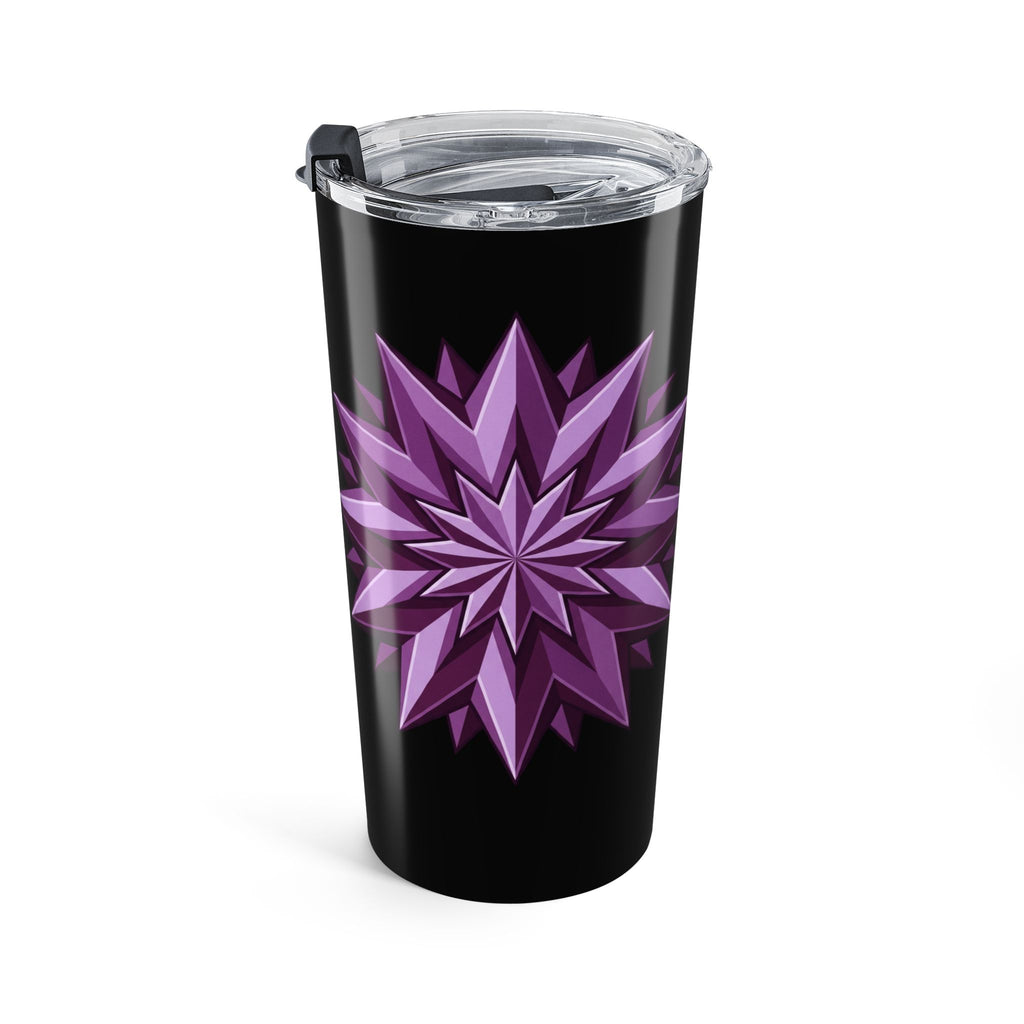 20oz Purple Starburst Tumbler — Insulated Travel Cup- Black