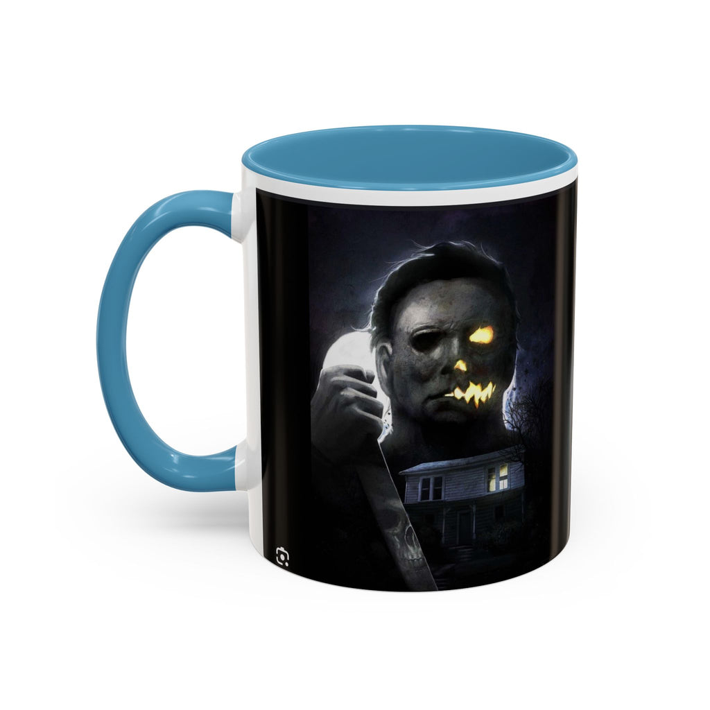 Halloween Michael Myers Accent Coffee Mug — Spooky Horror Movie Jack-O'-Lantern Face (11/15oz)