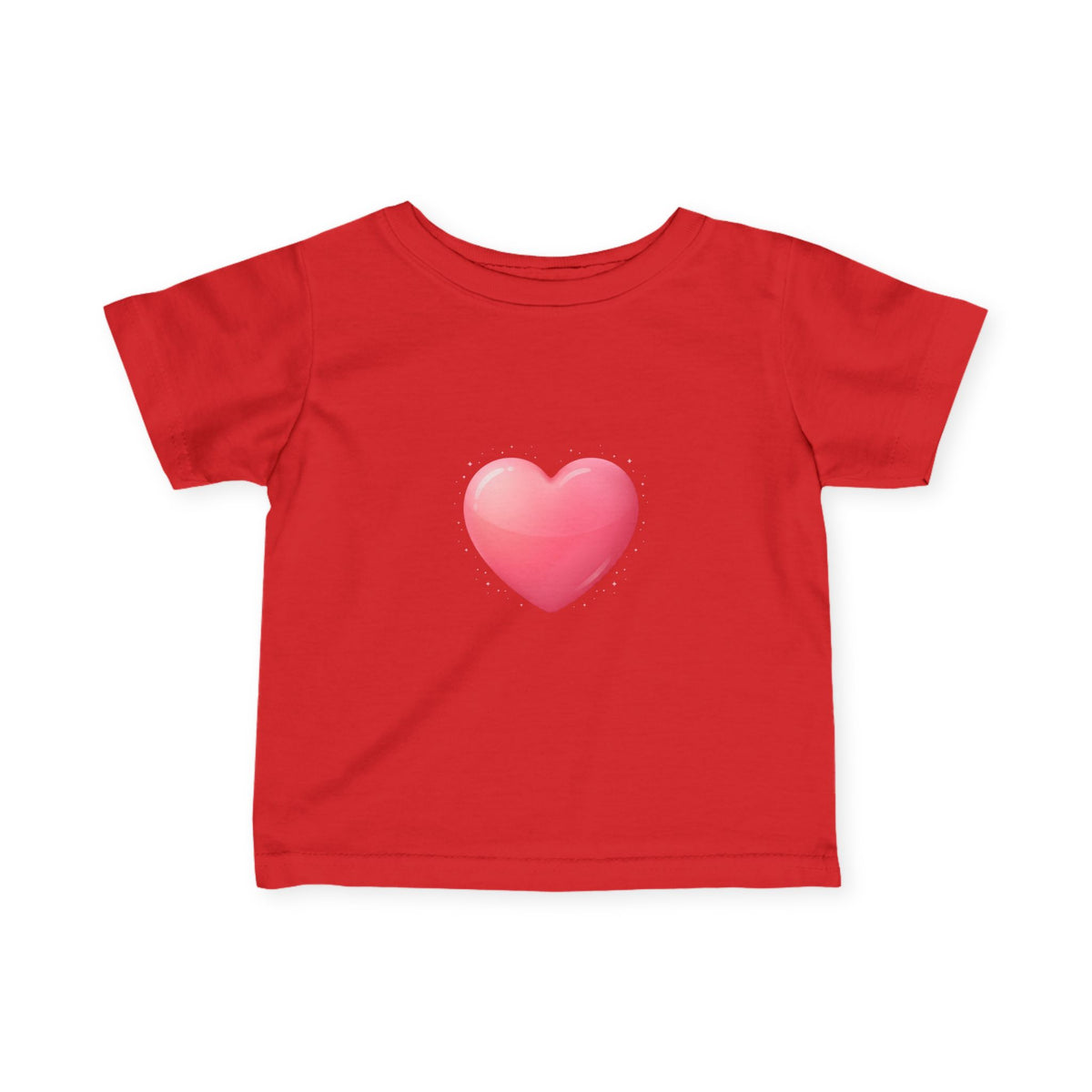 Infant Tee — Pink Heart Graphic Baby Shirt (Love Emoji)